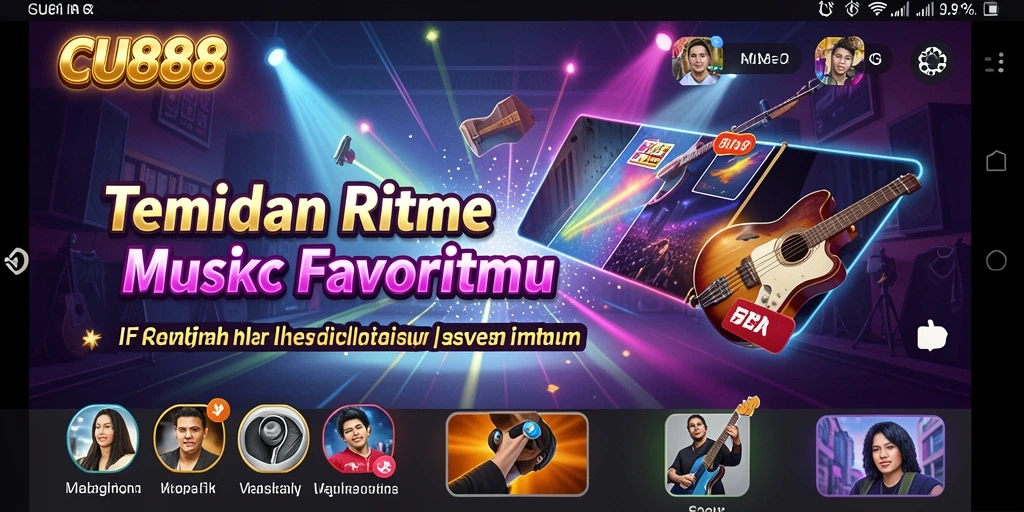 Tampilan gameplay CU888 dengan antarmuka musik yang menarik.