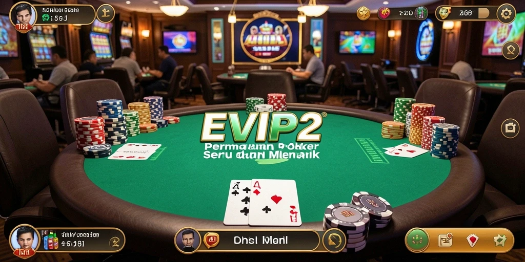 Tampilan gameplay Poker yang mendebarkan di EVIP2.