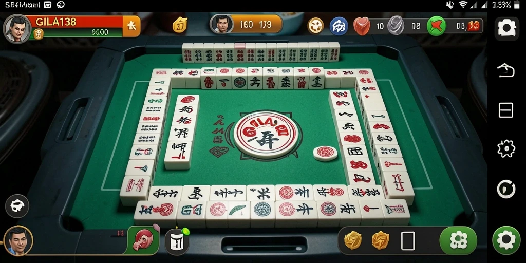 Tampilan gameplay seru di GILA138 dengan ubin Mahjong.