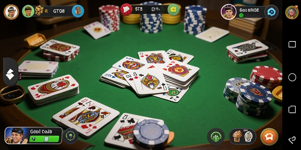 Screenshot utama permainan GT108 yang menampilkan gameplay Gaple yang seru.