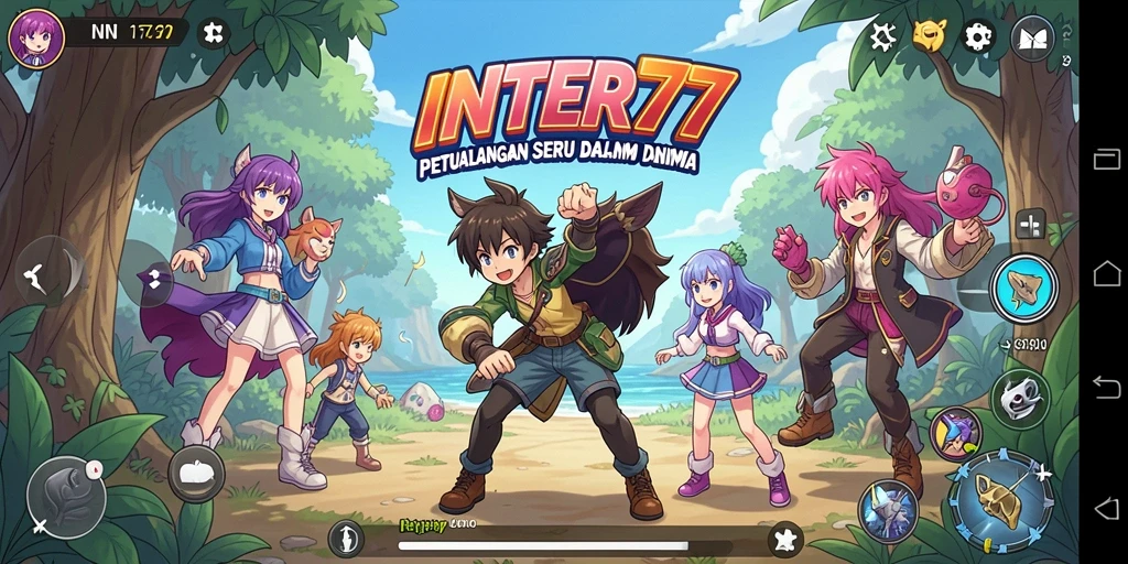 Tampilan gameplay INTER77 yang penuh warna dan dinamis.