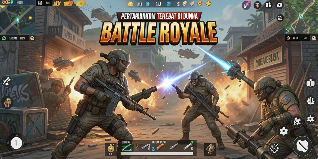 Tampilan seru saat aksi pertempuran di KKRP Battle Royale.