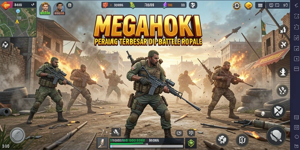 Gameplay seru dan mendebarkan di MEGAHOKI Battle Royale.