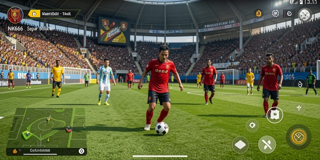Tampilan menarik dari gameplay <strong>NK666</strong> yang penuh aksi sepak bola.