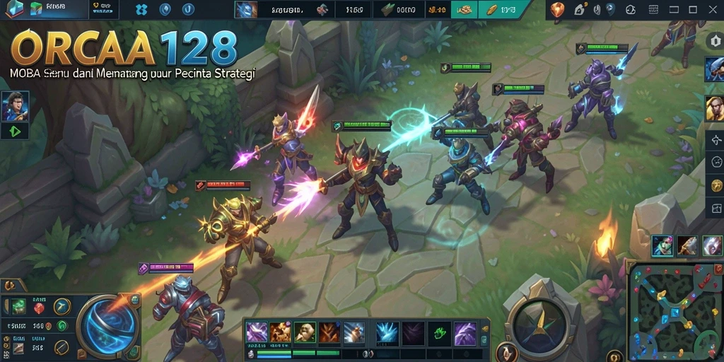 Gameplay seru ORCA128 dengan pertarungan tim yang intens.