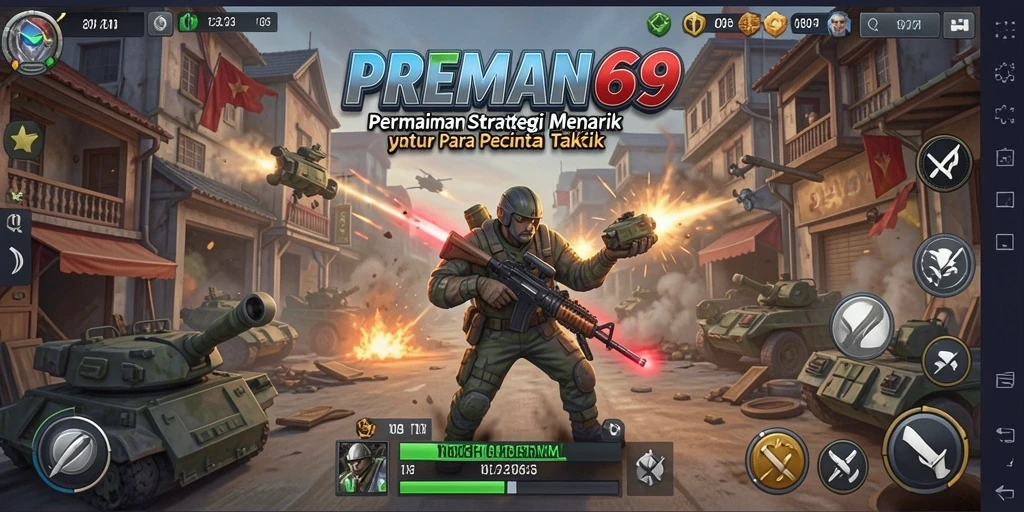 Tampilan menarik dari gameplay strategi di PREMAN69.