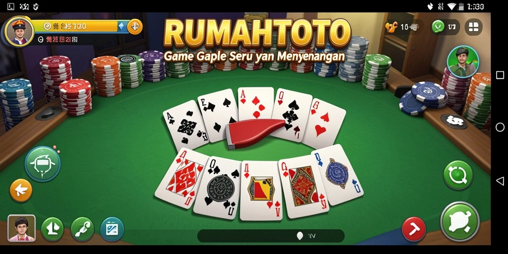 Screenshot gameplay RUMAHTOTO yang menampilkan momen seru bermain Gaple.