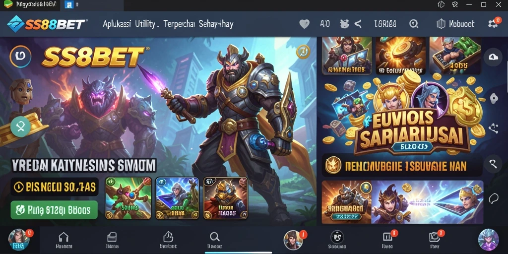 Tampilan utama SS88BET dengan fitur-fitur Utility yang intuitif.