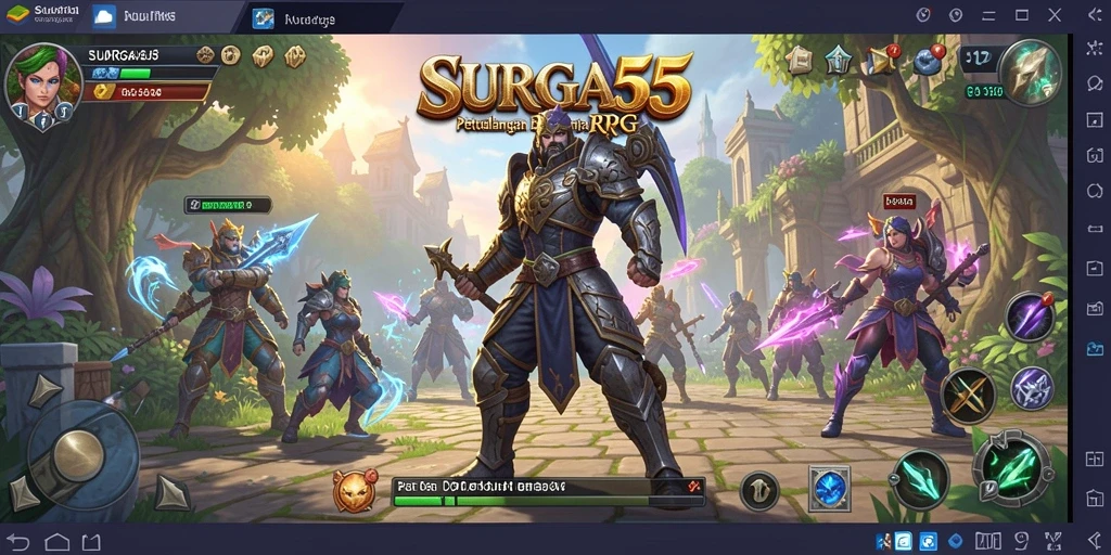 Tampilan seru gameplay SURGA55 dengan pertarungan yang epik.