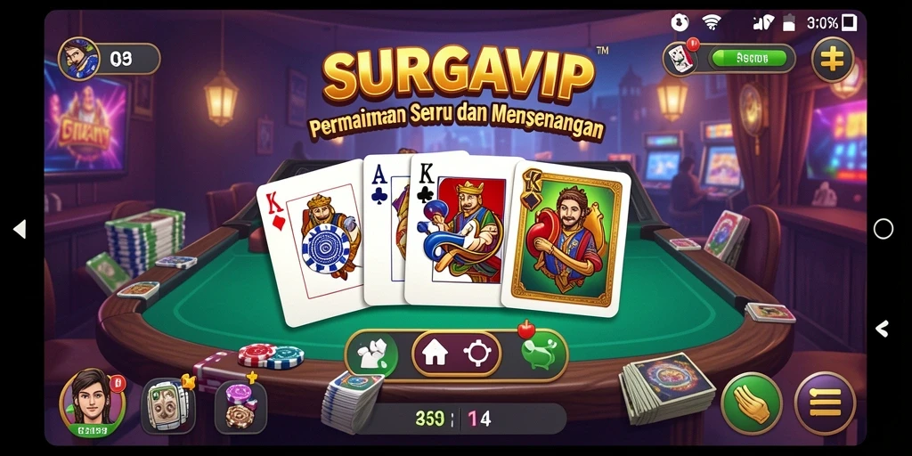 Tampilan gameplay SURGAVIP yang penuh warna dan menarik.
