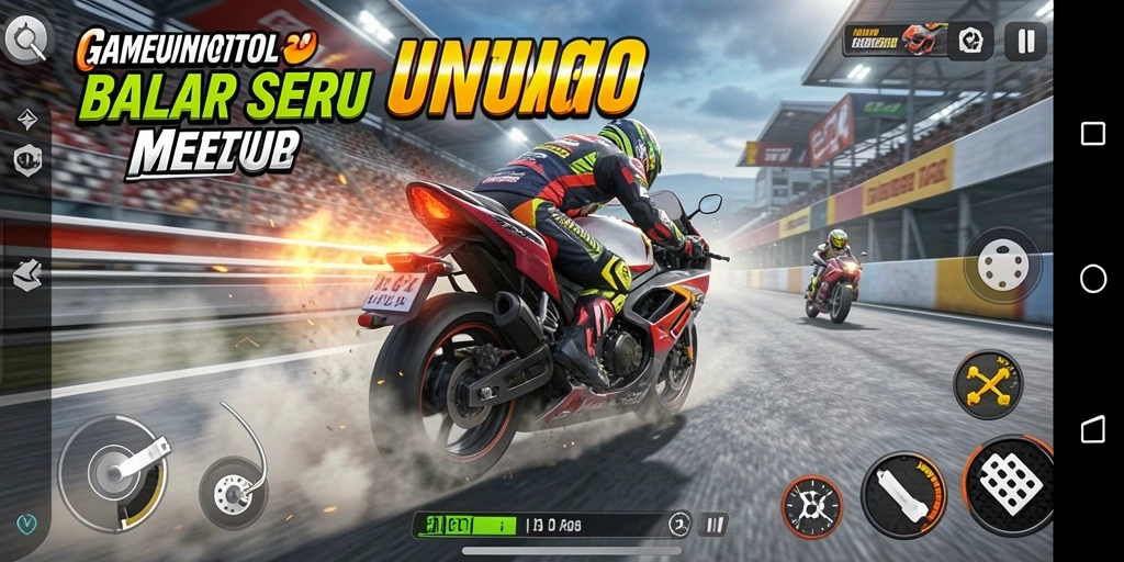 Tampilan mendebarkan action balapan motor dalam UNTUNGGO.