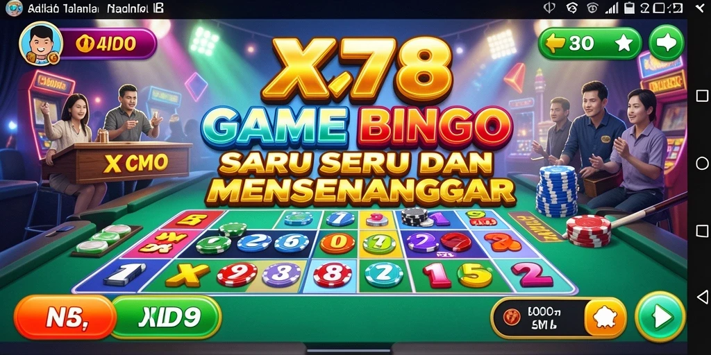 Tampilan gameplay Bingo yang dinamis dan menghibur di X78.